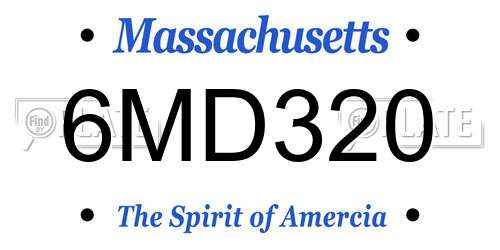 6MD320 Massachusetts License Plate