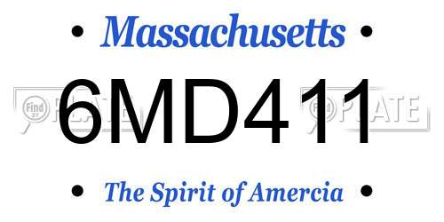 6MD411 Massachusetts License Plate