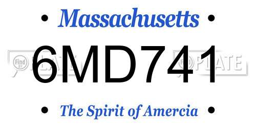 6MD741 Massachusetts License Plate