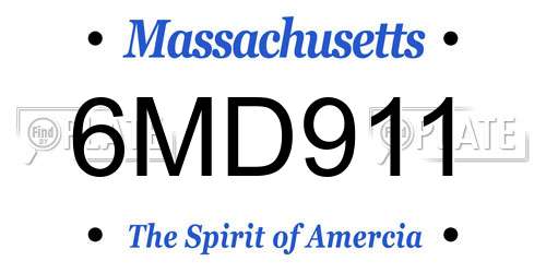 6MD911 Massachusetts License Plate