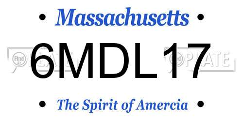 6MDL17 Massachusetts License Plate
