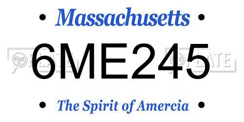 6ME245 Massachusetts License Plate