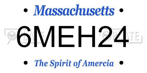 6MEH24 Massachusetts License Plate