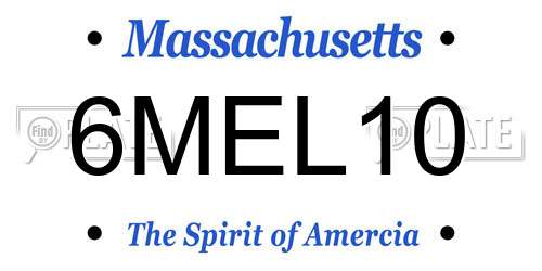 6MEL10 Massachusetts License Plate