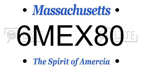6MEX80 Massachusetts License Plate