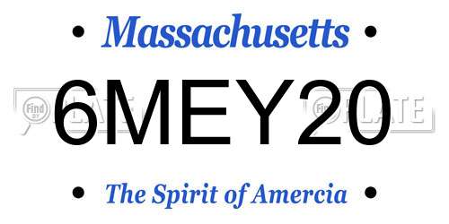 6MEY20 Massachusetts License Plate