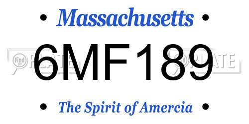 6MF189 Massachusetts License Plate