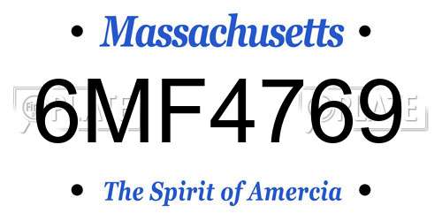 6MF4769 Massachusetts License Plate
