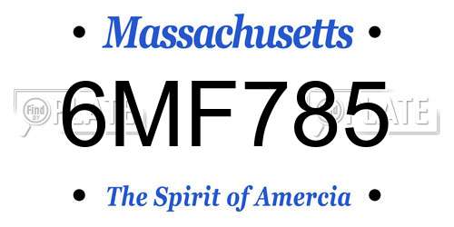 6MF785 Massachusetts License Plate