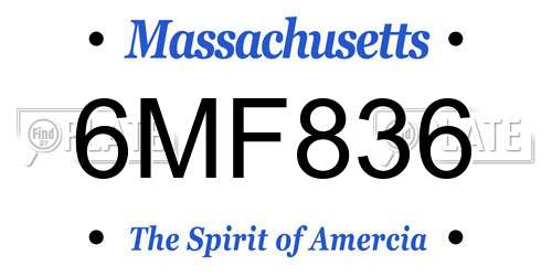 6MF836 Massachusetts License Plate