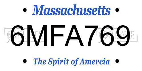 6MFA769 Massachusetts License Plate