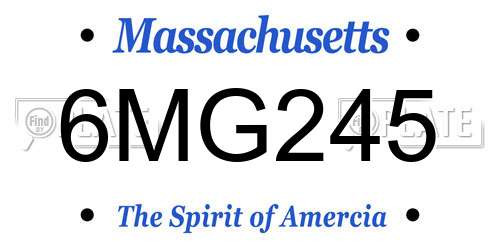 6MG245 Massachusetts License Plate