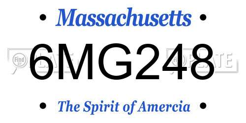 6MG248 Massachusetts License Plate