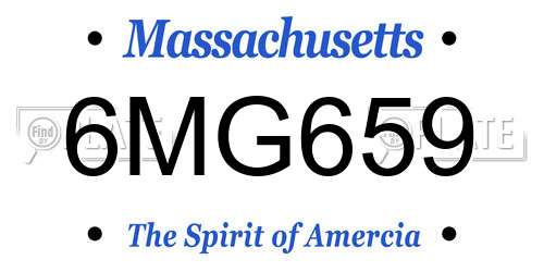 6MG659 Massachusetts License Plate