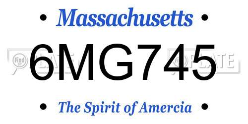 6MG745 Massachusetts License Plate