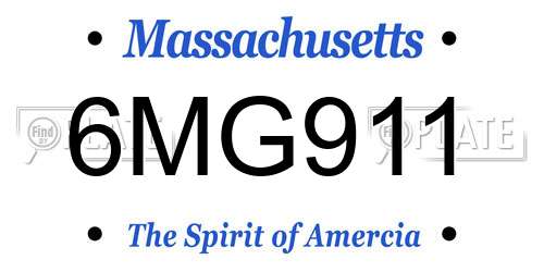 6MG911 Massachusetts License Plate