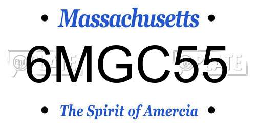 6MGC55 Massachusetts License Plate