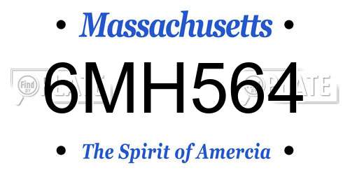 6MH564 Massachusetts License Plate