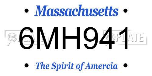 6MH941 Massachusetts License Plate