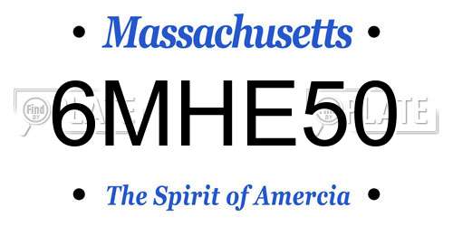 6MHE50 Massachusetts License Plate