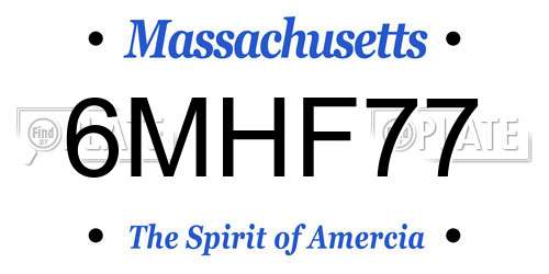 6MHF77 Massachusetts License Plate