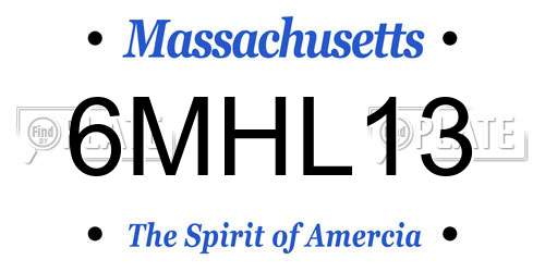 6MHL13 Massachusetts License Plate