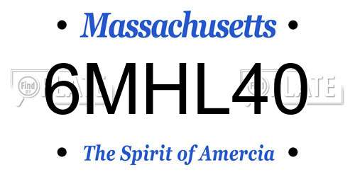6MHL40 Massachusetts License Plate