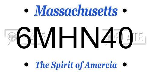 6MHN40 Massachusetts License Plate