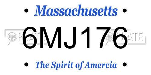 6MJ176 Massachusetts License Plate