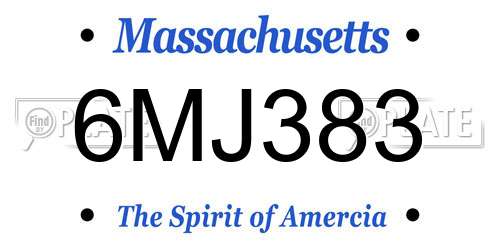 6MJ383 Massachusetts License Plate