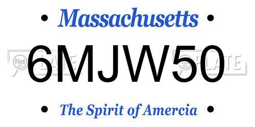 6MJW50 Massachusetts License Plate