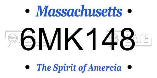 6MK148 Massachusetts License Plate