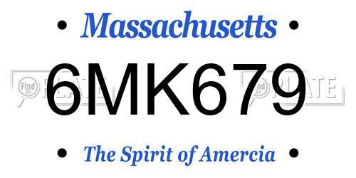 6MK679 Massachusetts License Plate