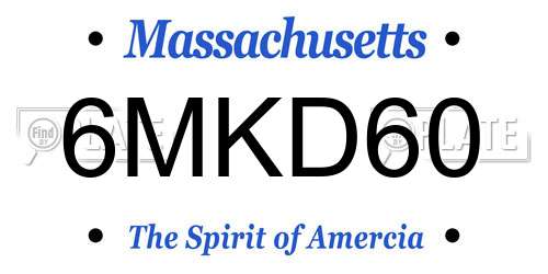 6MKD60 Massachusetts License Plate