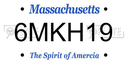 6MKH19 Massachusetts License Plate