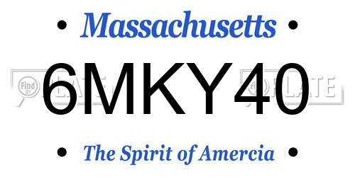 6MKY40 Massachusetts License Plate