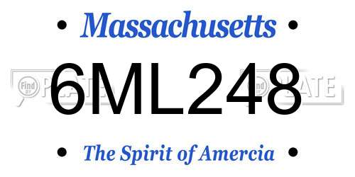 6ML248 Massachusetts License Plate