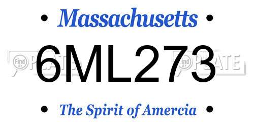 6ML273 Massachusetts License Plate