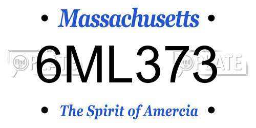 6ML373 Massachusetts License Plate