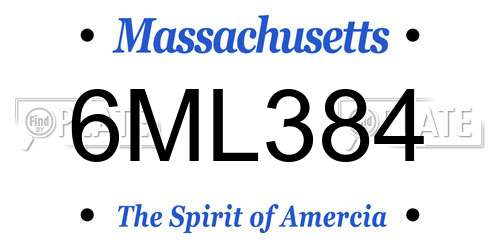 6ML384 Massachusetts License Plate