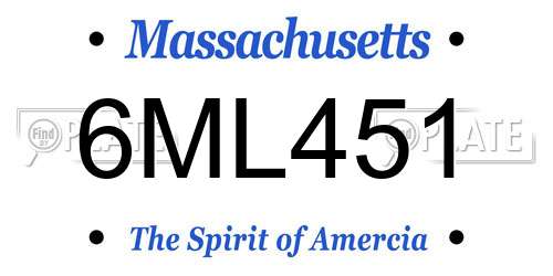 6ML451 Massachusetts License Plate
