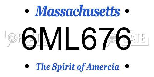 6ML676 Massachusetts License Plate