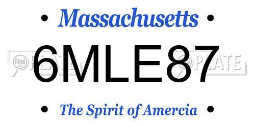 6MLE87 Massachusetts License Plate