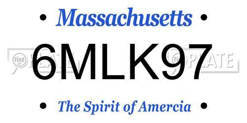 6MLK97 Massachusetts License Plate