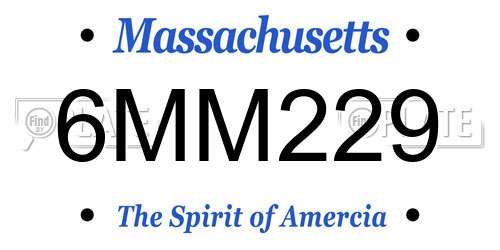 6MM229 Massachusetts License Plate