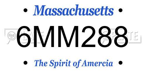 6MM288 Massachusetts License Plate