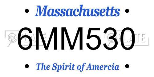 6MM530 Massachusetts License Plate