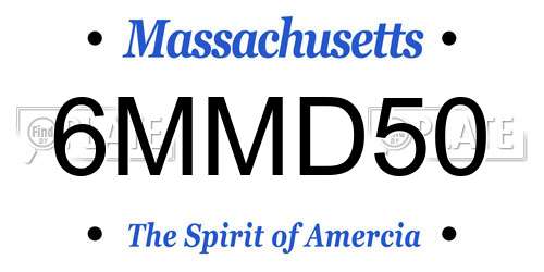 6MMD50 Massachusetts License Plate