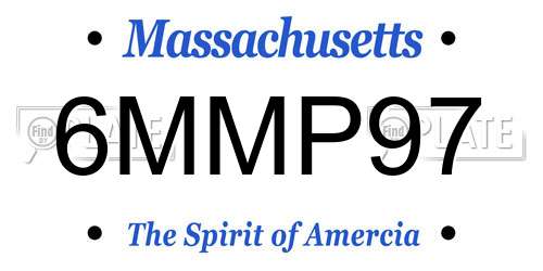 6MMP97 Massachusetts License Plate