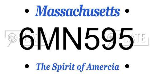 6MN595 Massachusetts License Plate